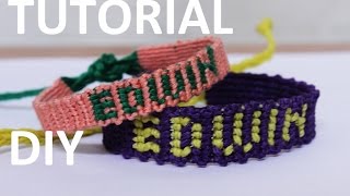 como hacer una pulsera con nombre macrame [upl. by Melquist]