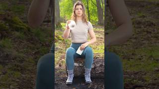 Woman uses ecofriendly solutions 🔥🪵🤗 camping outdoors survival shorts [upl. by Bren]