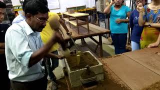 How to make green sand mould demo by Rajarshi Dey  Foundry LabIIT Kharagpur2018 [upl. by Yolanthe572]