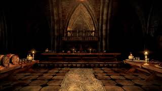 Skyrim  Castle Volkihar Dining Room Ambiance white noise distant sounds live wallpaper [upl. by Uttasta]