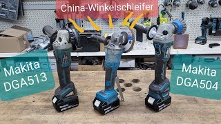 BilligAkkuWinkelschleifer 18V  Vergleich Makita DGA504Z  DGA513Z  WinkelschleiferKettensäge [upl. by Eisenstark]