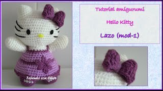 Tutorial amigurumi Hello Kitty  Lazo mod1 [upl. by Studdard]