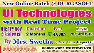 UI TECHNOLOGIES Online Training  DURGASOFT [upl. by Colville]