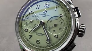 Breitling Premier PISTACHIO Dial B09 Chronograph 40 AB0930D31L1P1 Breitling Watch Review [upl. by Myk844]