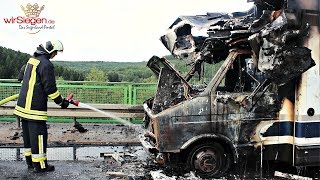 Reisemobil wurde Raub der Flammen Wilnsdorf A45NRW [upl. by Pegg]