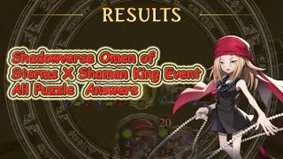 Shadowverse Omen of Storms X Shaman King Event All Puzzle Answers [upl. by Mccutcheon]