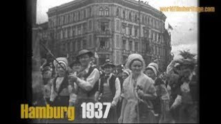 Hamburg 1937  KdF Umzug  inkl quotHakenkreuz Karnevalquot  Kraft durch Freude Reichstagung [upl. by Audrit]