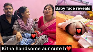 Baby face reveal ❤️ Finally aaj babu k face dikha diye sbko🤍 baby pregnancy newbornbaby [upl. by Ardnik]