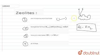 Zeolites   12  SURFACE CHEMISTRY  CHEMISTRY  P BAHADUR  Doubtnut [upl. by Akirderf560]