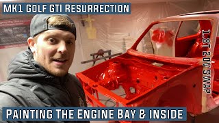 Painting The Engine Bay amp Inside 1983 Mk1 Golf GTI Restoration 18 20v t Engine Swap [upl. by Joerg414]