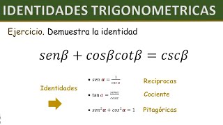 Demostracion de Identidades Trigonometricas  Nivel 1  Ejemplo 3 [upl. by Troc]