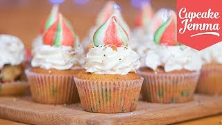 Christmas Unicorn Cupcake Recipe  Cupcake Jemma [upl. by Tadio527]