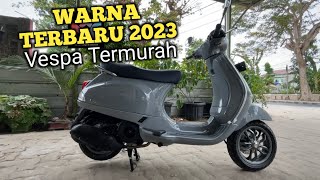 Warna terbaru Vespa LX 2023 grey kinclong banget [upl. by Annayi]