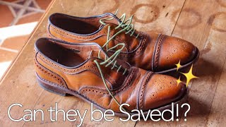 RESTORING OLD ALLEN EDMONDS STRANDS Shoe Restoration Tutorial and Shine [upl. by Swithbert311]