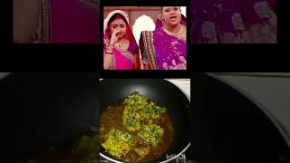 Poi saag pakodaRadha ne tiles kitchen ko Gobar se लीप diya😂🤣trending shorts shortvideo trend [upl. by Hake]