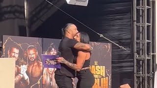 Damien priest hugs Rhea Ripley at WWE Bash in Berlin Press conference 2024 [upl. by Rayham17]