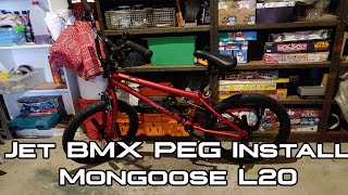 Jet BMX Peg Install On Mongoose L20 BMX Bike [upl. by Yerbua]