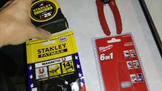 Stanley FatMax magnetized tape measure  Milwaukee 6 in 1 wire strippers oh my🌎😳 [upl. by Jarin]