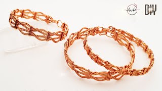 Bamboo bracelet  Simple jewelry making from copper wire 412 [upl. by Leuqram926]