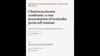 Choriocarcinoma syndrome a rare presentation of testicular germ cell tumour  RTCLTV [upl. by Ynaffyt]