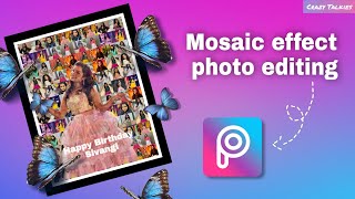 Birthday photo editing in PicsArt  mosaic effect photo collage editing [upl. by Aisatna]