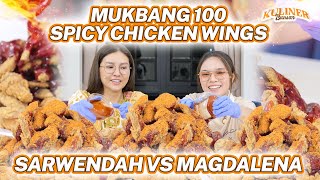 MAKAN 100 SPICY CHICKEN WING  MAGHDALENA VS SARWENDAH [upl. by Ggerg]