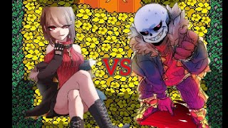 Sans fell vs Chara Fell Full Battle undertale [upl. by Nivert]