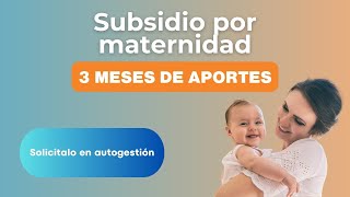 NUEVO SUBSIDIO POR MATERNIDAD [upl. by Oznohpla]