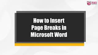 How to Insert Page Breaks in Microsoft Word [upl. by Volotta]