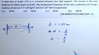 Elasticity  Physics  Class 11  Pyq  mechanical properties of solids  A steel wire of  NeetJee [upl. by Dawson177]