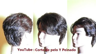 Corte de pelo Hombre con tijeras  Corte de pelo Niño con tijeras  Corte en capas medio corto [upl. by Adnilab588]