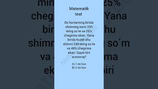 Qiziqarli matematik test [upl. by Cob]