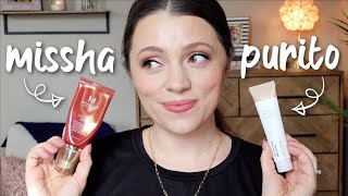 COMPARING 10 BB CREAMS Missha vs Purito  sidebyside demo  which should you buy [upl. by Nero]