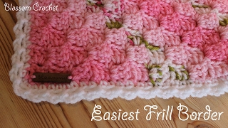 Easiest Crochet Border Ever Simple Frills [upl. by Ninette]