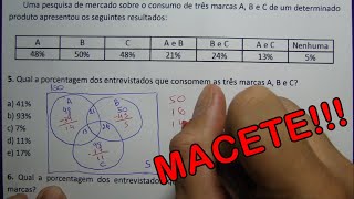 6 QUESTÕES PROBLEMAS COM CONJUNTOS  DIAGRAMA DE VENN [upl. by Welcy]