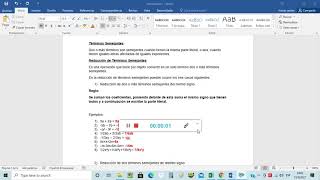 Excel Ejemplos de Terminos Semejantes y Reduccion de Terminos Semejantes en Matematicas [upl. by Cordi944]