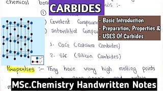 CARBIDES  Basic Concept  Notes  Isopolyacid amp Heteropolyacid  Imp For BScMSc Exams  msc [upl. by Ekaterina281]