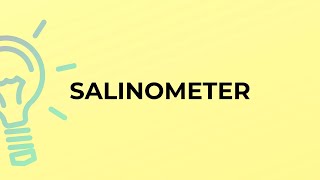 What is the meaning of the word SALINOMETER [upl. by Llewsor]