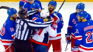 Trevor Van Riemsdyk Matt Rempe Tom Wilson Chris Kreider Barclay Goodrow Fight Rangers Capitals [upl. by Daren]