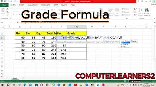 HowToCalculateGradeFormulaIn MsExcel  MsExcelMeinGradeKaFormulaKaiseKrein [upl. by Resa755]