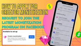 HOW TO APPLY FOR CREATOR MONETIZATIONREQUEST TO JOIN THE NEW CREATOR MONETIZATION TOOLS ON FACEBOOK [upl. by Enelrac111]