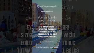 Oruc tutmaq sizÉ™ vacib edildi  BÆQÆRÆ SURÆSÄ° 183 [upl. by Olegnaid]