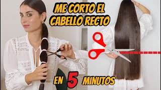 ME CORTO EL CABELLO RECTO YO SÓLA EN 5 MINUTOS  Como cortar el cabello en casa [upl. by Tewell]