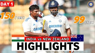 India vs New Zealand 2nd Test Day 1 Highlights 2024  IND vs NZ 2nd Test Day 1 Highlights 2024 [upl. by Woodsum]