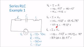 Calculating Impedance Supply Current and Voltages in Series RLC Circuit [upl. by Aurelio38]