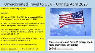 Unvaccinated Travel to USA April 2023 [upl. by Esac]