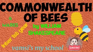 COMMONWEALTH OF BEES Inter 1st year English annotations  4 marks [upl. by Anaic]