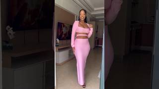 Stunning Two piece Pink Bandage dress  Latest Mist Try Fashion Trends model ootd viral shorts [upl. by Branscum]