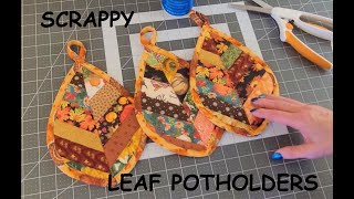 Scrappy Autumn Leaf Potholders [upl. by Yelhs]