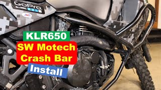 KLR650 SW Motech Crash Bar installation [upl. by Bazluke]